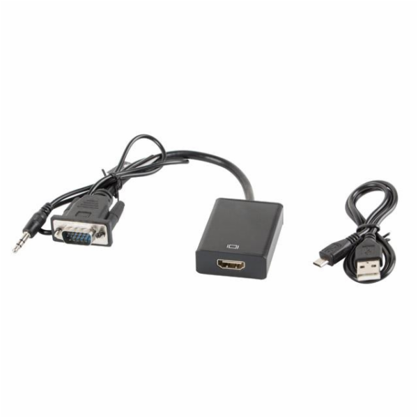 Lanberg HDMI AV adaptér - D-Sub (VGA) + Jack 3,5 mm černý...