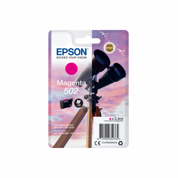 Epson ink C13T02V34010  502, T02V340  or