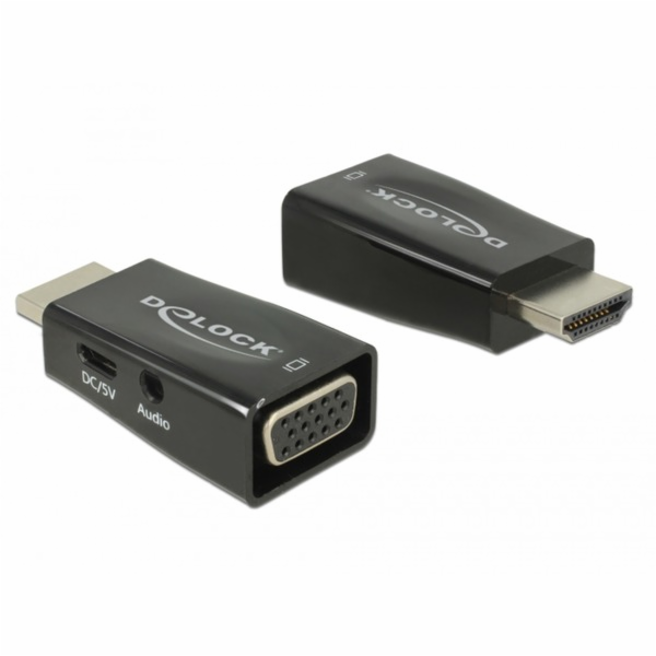 DeLOCK adaptér HDMI-A samec > VGA samice se zvukem