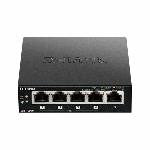 D-LINK DGS-1005P D-Link DGS-1005P 5-port Gigabit Desktop ...
