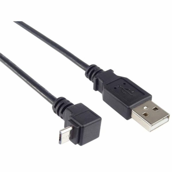 PremiumCord Kabel micro USB 2.0, A-B, 90°, 3m