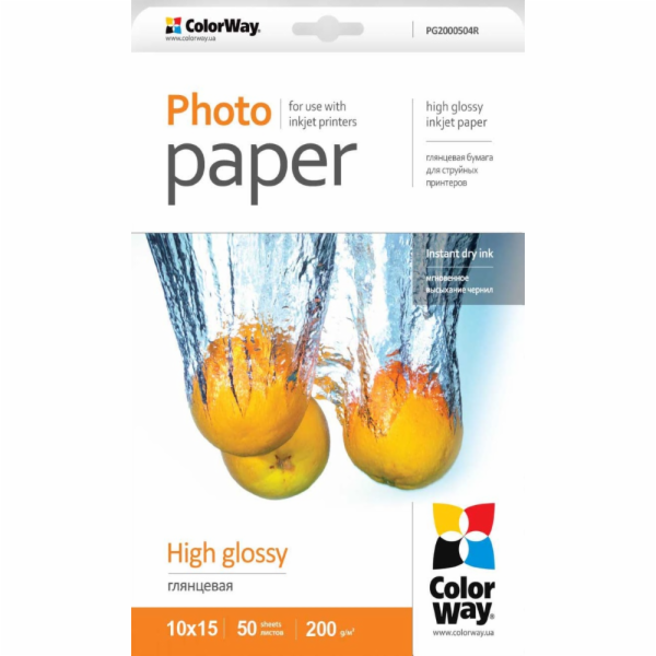COLORWAY fotopapír/ high glossy 200g/m2, 10x15/ 50 kusů