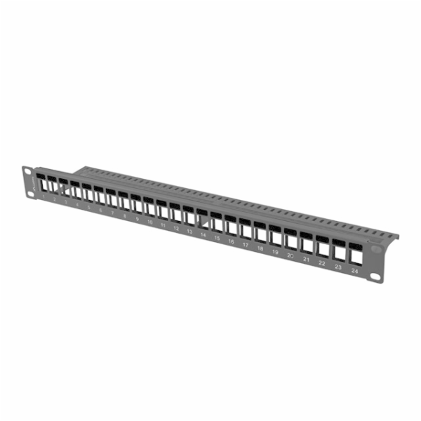Lanberg Patch panel prázdný 24 portů 1U 19palcový černý p...