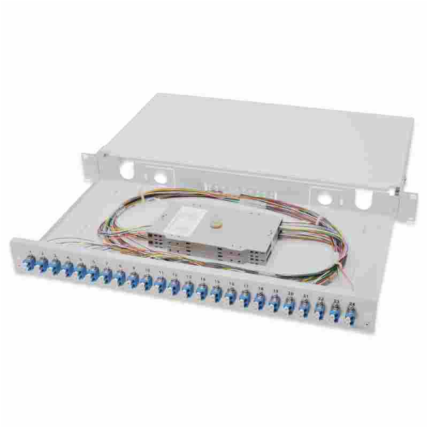 Digitus LWL-Spleißbox, bestückt, 6x LC-APC DX, OS2 (grau)