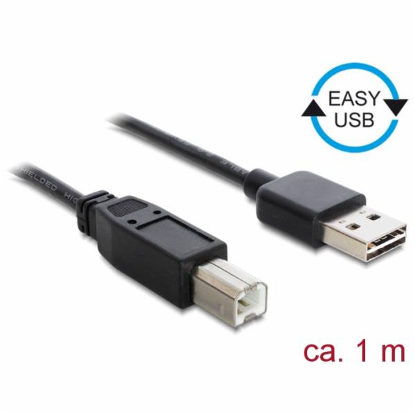 Kabel DeLOCK EASY-USB 2.0, zástrčka USB-A > zástrčka USB-B