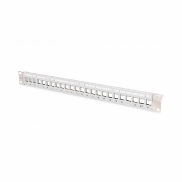 Digitus Modulares Patchpanel, 24-Port (grau, 1 HE, für Ke...
