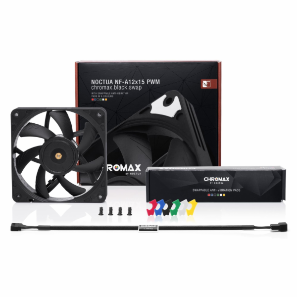 Noctua NF-A12x15 PWM Chromax.black.swap ventilátor 120x12...