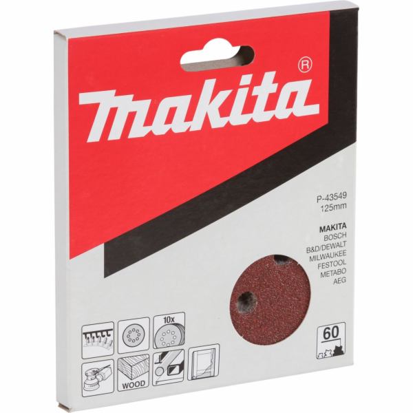 Brusný papír Makita P-43549 125mm K60, 10ks