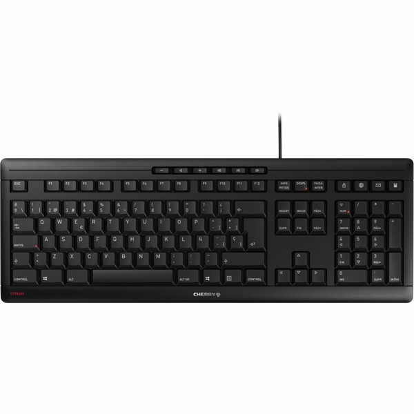 Cherry KLÁVESNICE STREAM (černá, rozložení ES, nůžková te...