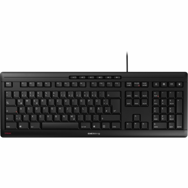 Cherry KLÁVESNICE STREAM (černá, rozložení DE, nůžková te...