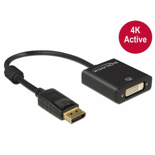 ADAPTER DISPLAYPORT(M) 1.2->DVI(24+5)(F) 4K Active