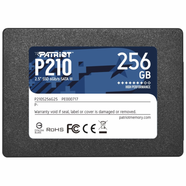 Patriot P210 256GB, P210S256G25 SSD / 2,5" / Interní / SA...
