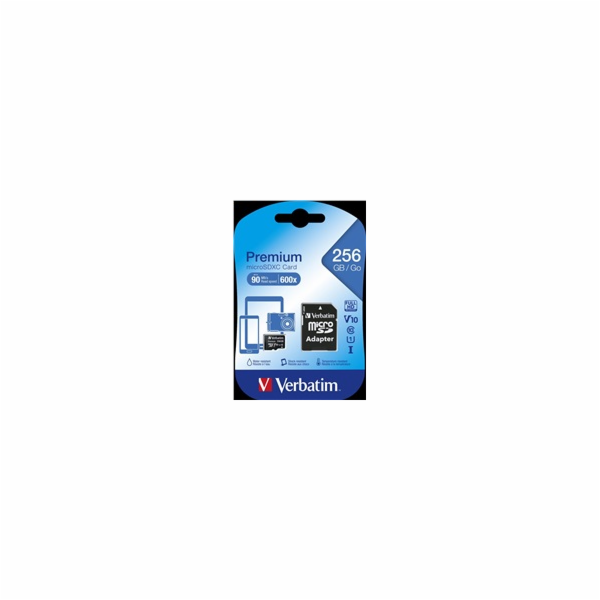 VERBATIM MicroSDXC karta 256GB Premium, U1 + adaptér