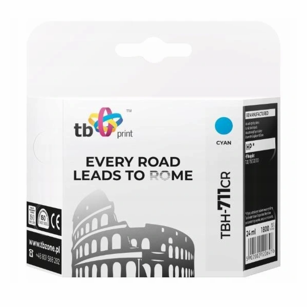 Ink. kazeta TB kompat. s HP TBH-711CR CY