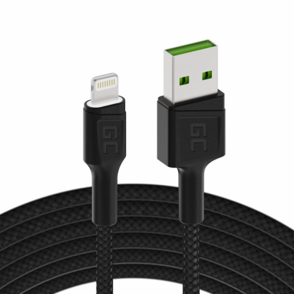 Green Cell Kabel Ray USB-A - Lightning 1,2m LED s rychlým...