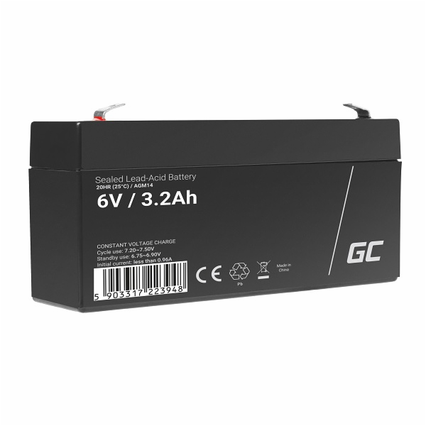 Green Cell AGM VRLA 6V 3.2Ah maintenance-free battery for...
