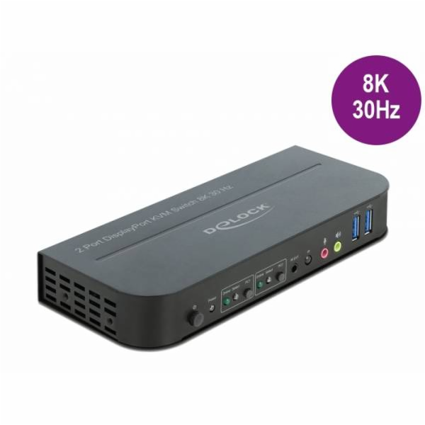 DeLOCK DisplayPort 1.4 KVM přepínač 8K 30 Hz s USB 3.2 Ge...