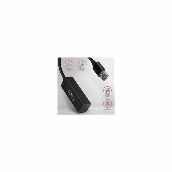 AXAGON HUE-M1A, 4x USB 3.2 Gen 1 MINI hub, kovový, kabel ...