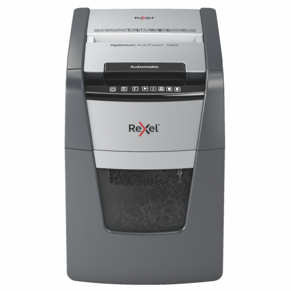Rexel AutoFeed+ 100X automatic shredder, P-4, cuts confet...