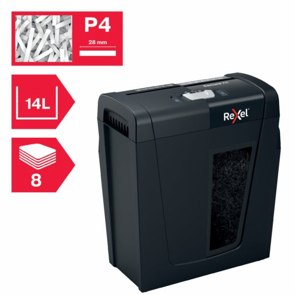 Rexel Secure X8 skartovačka Příčné skartování 70 dB Černá