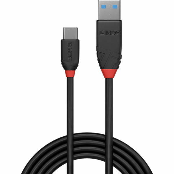 Lindy USB 3.2 Gen 2 kabel Black Line, USB-A samec > USB-C...