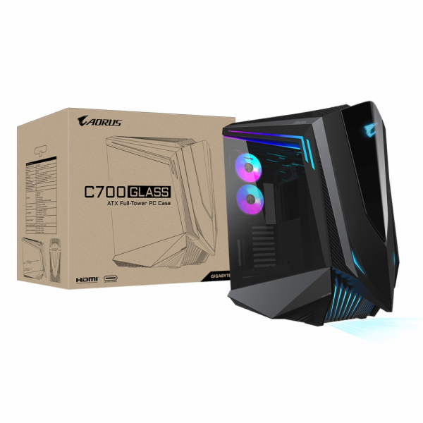 GIGABYTE AORUS C700 GLASS, velká věžová skříň