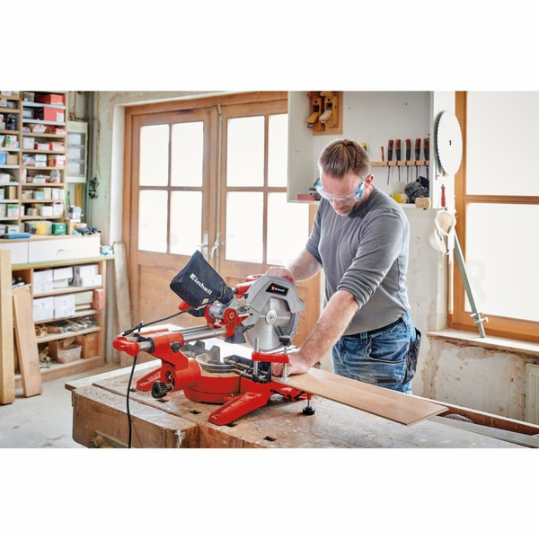 Einhell Zug-Kapp-und Gehrungssäge TC-SM 254 (rot/schwarz,...