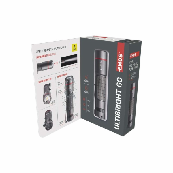 CREE LED kovová svítilna Ultibright 60, P3160, 170lm, 1xAA