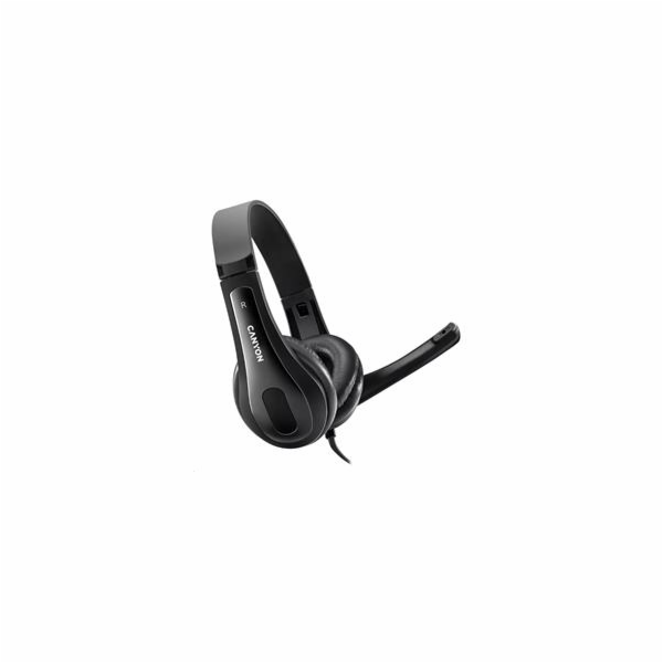 CANYON headset CHSU-1, lehký, USB připojení, černá
