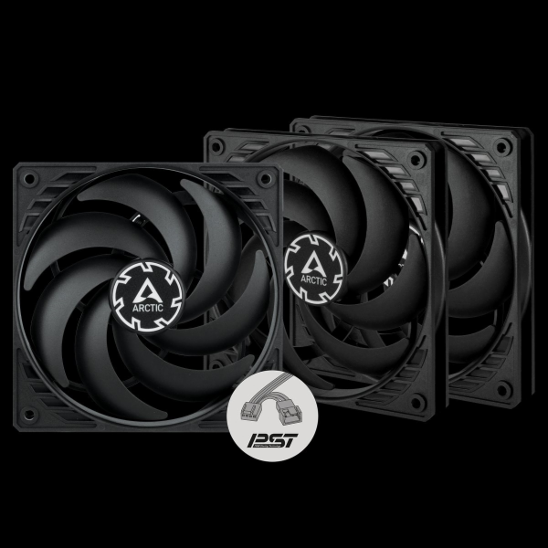ARCTIC ventilátor P12 Slim PWM PST 3-Pack, 120mm, 4pin, P...