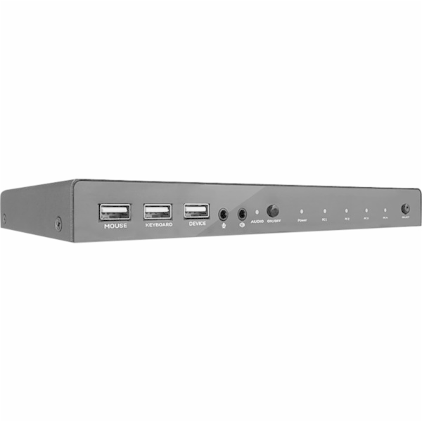 Lindy 4portový KVM přepínač HDMI 4K60, USB 2.0 a zvuk, KV...