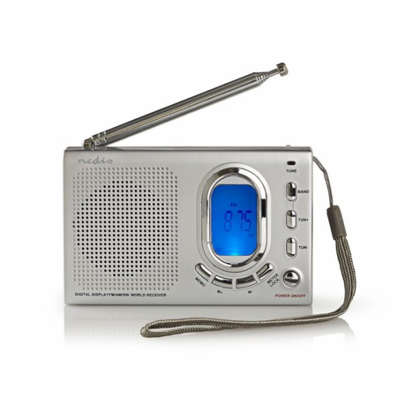 Nedis RDWR1000GY- FM Rádio Přenosné | AM / FM/ SW | Napáj...