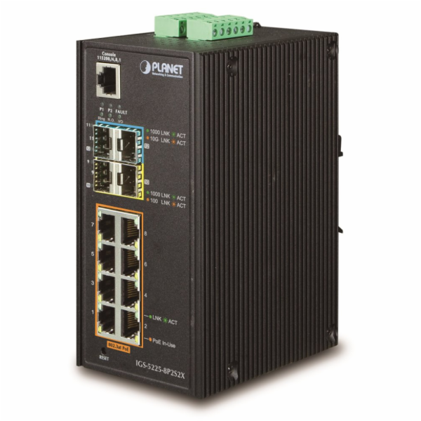 Planet IGS-5225-8P2S2X průmyslový L3 switch, 8x1Gb, 2x2.5...