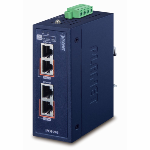 Planet IPOE-270 PoE průmyslový injektor, 2x port, 4x 1/2....