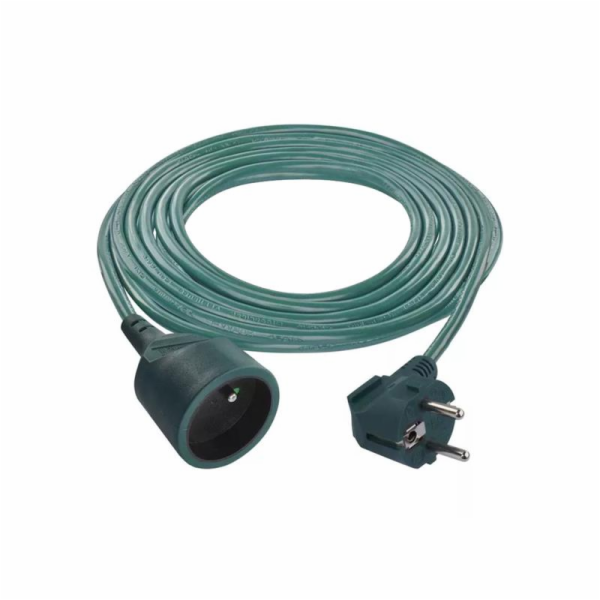 Prodlužovací kabel 5m / 1 zásuvka / zelený / PVC / 1mm2
