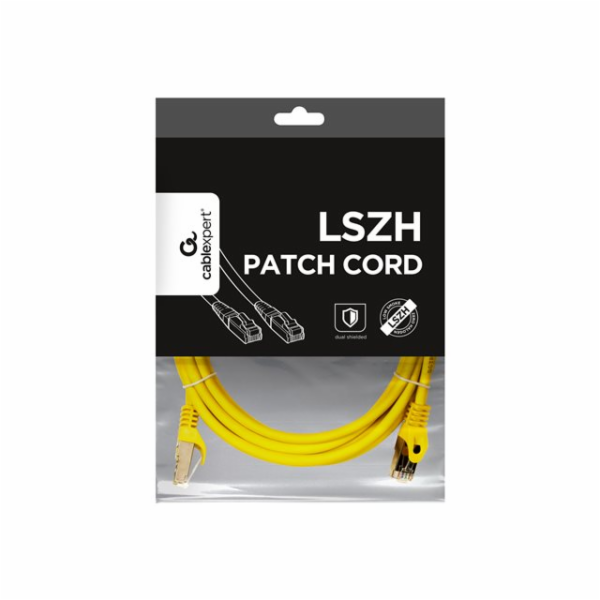 Gembird patch kábel S/FTP Cat. 6A LSZH, 3 m, žltý
