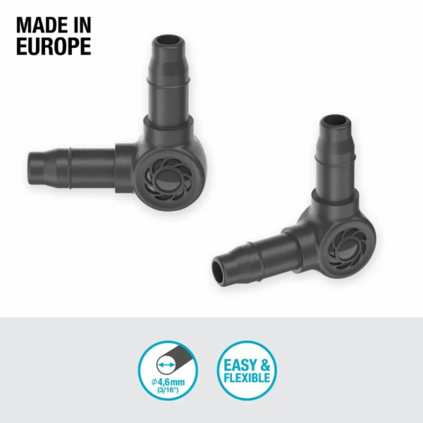Micro-Drip-System L-kus 4,6 mm (3/16), připojení