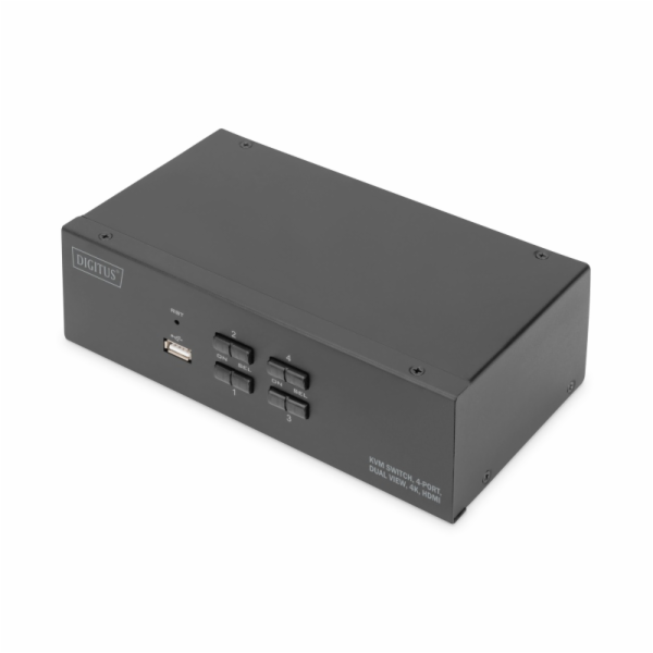 Digitus KVM-Switch HDMI 4x 1 (schwarz, Dual Display)