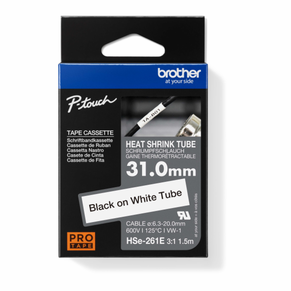 Brother - HSe-261E, bužírka bílá / černá (31 mm)