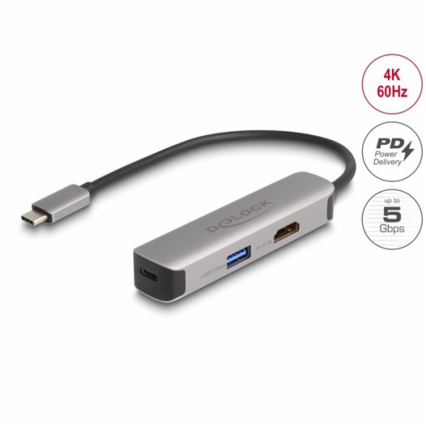 Delock Adaptér USB Type-C na HDMI 4K, 60 Hz, s PD USB Typ...