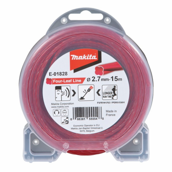 Makita struna nylonová 2,7mm, červená, 15m, speciální pro...