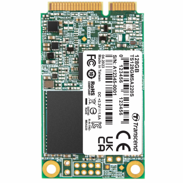 TRANSCEND MSA220S 128GB SSD disk mSATA, SATA III 6Gb/s (3...