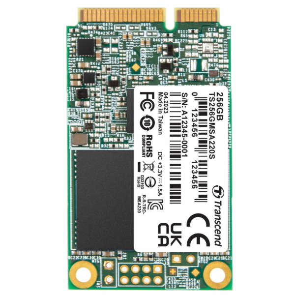 TRANSCEND MSA220S 256GB SSD disk mSATA, SATA III 6Gb/s (3...