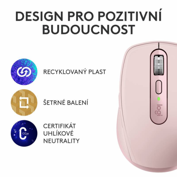 Logitech MX Anywhere 3S - bezdrôtová myš - ružová