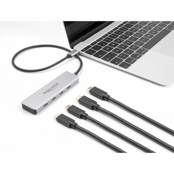 USB 10 Gbps USB Type-C hub se 4 x USB Type-C zásuvkou, US...