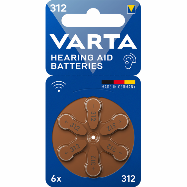 1x6 Varta Hearing Aid Batteries  Type 312            2460...