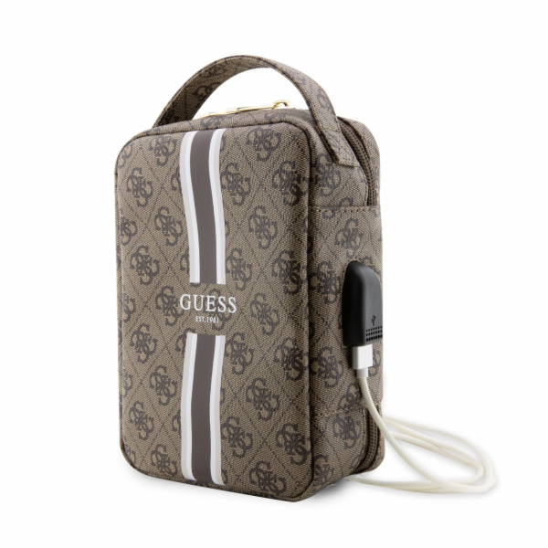 Guess PU 4G Printed Stripes Travel Universal Bag Brown Gu...