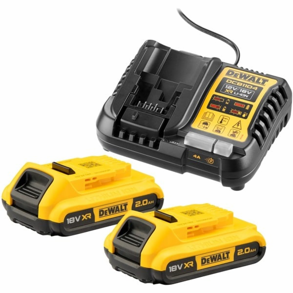 Sada startovacích baterií DEWALT DCB1104D2, 18V, nabíječka