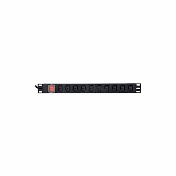Rack napájecí lišta PDU 10xC13 1U 16A C19 2m