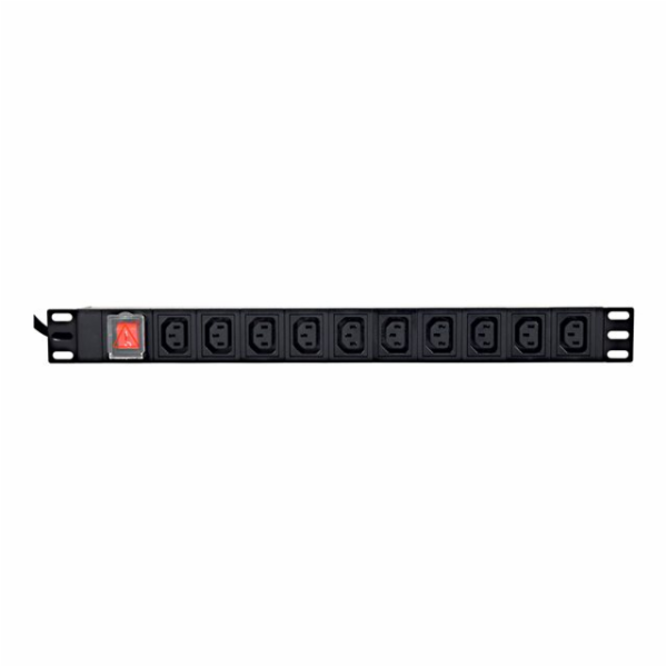 Rack napájecí lišta PDU 10xC13 1U 16A C19 2m